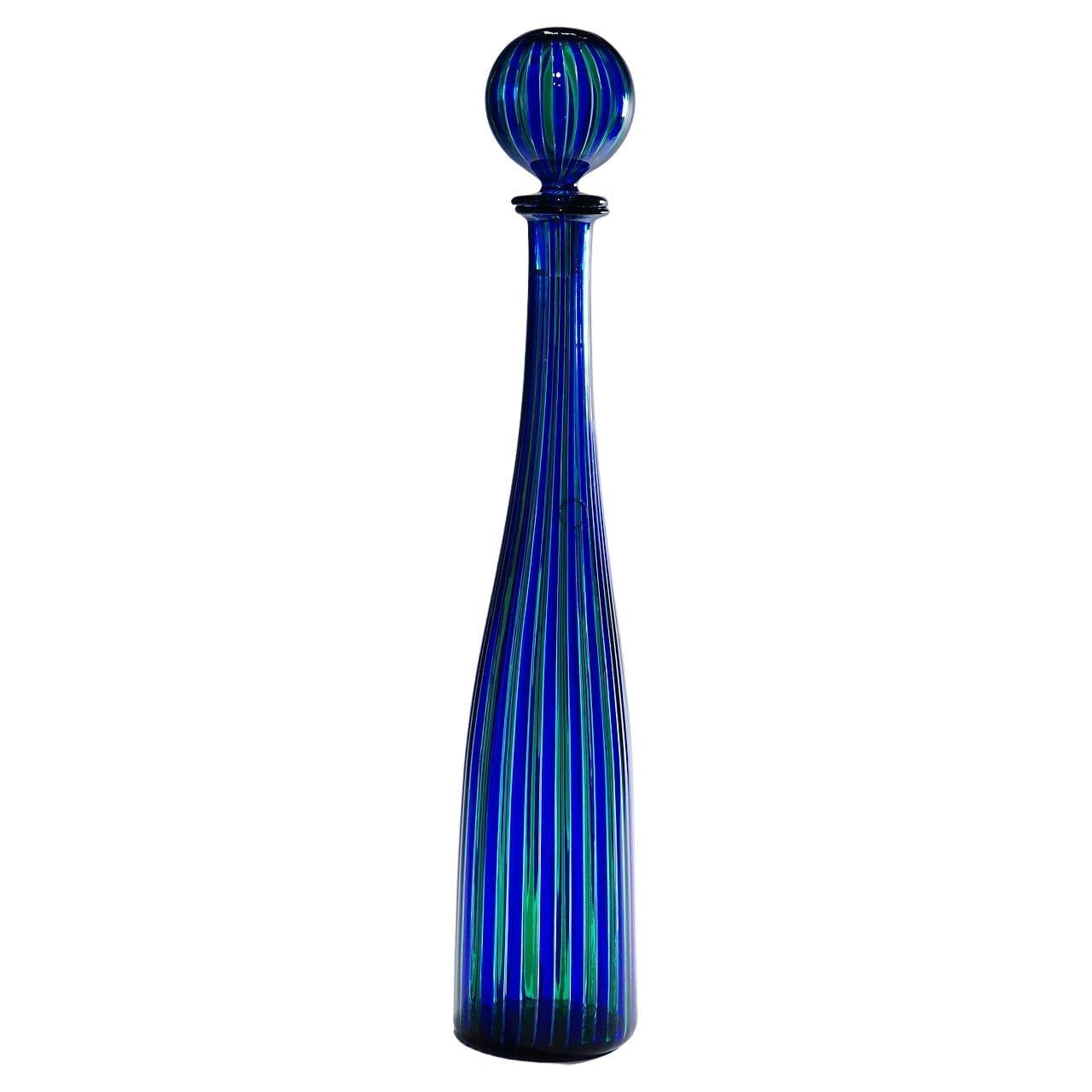 Venini A Canne Bottle 
Elixir
 by Gio Ponti Venice Murano For Sale