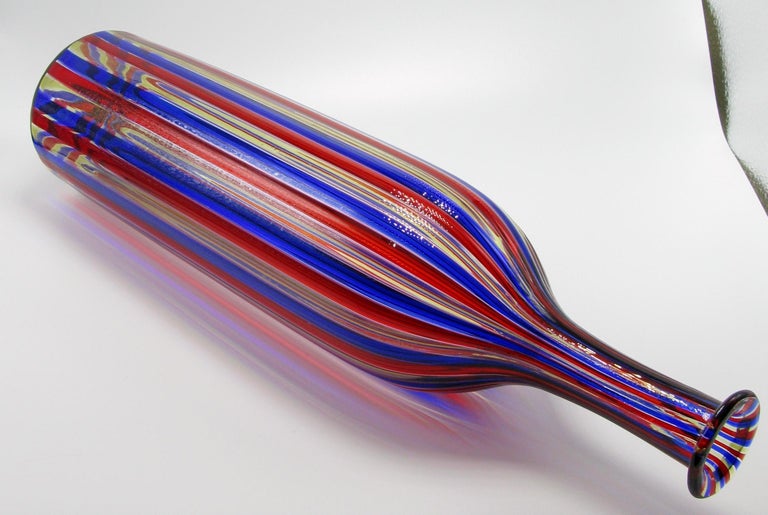 Venini A Canne Bottle Vase For Sale at 1stDibs