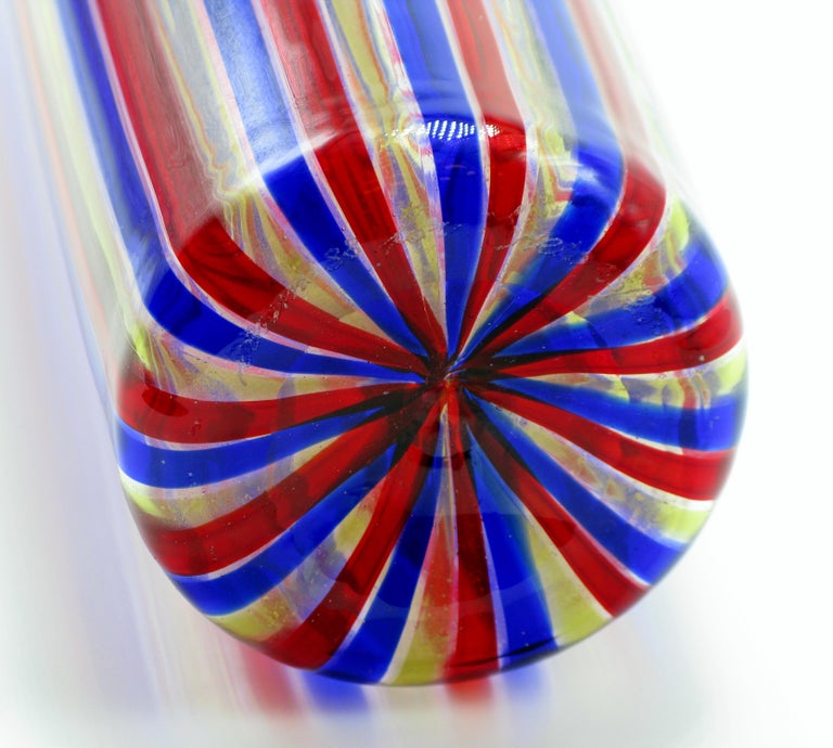 Venini A Canne Bottle Vase For Sale at 1stDibs