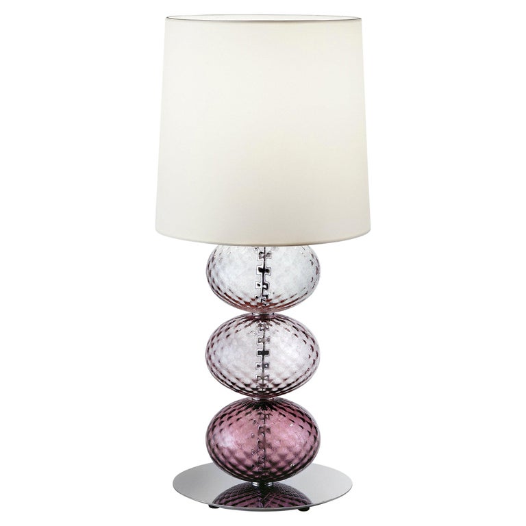 Venini Abat-Jour Bedside Table Light in Light Pink Glass For Sale at