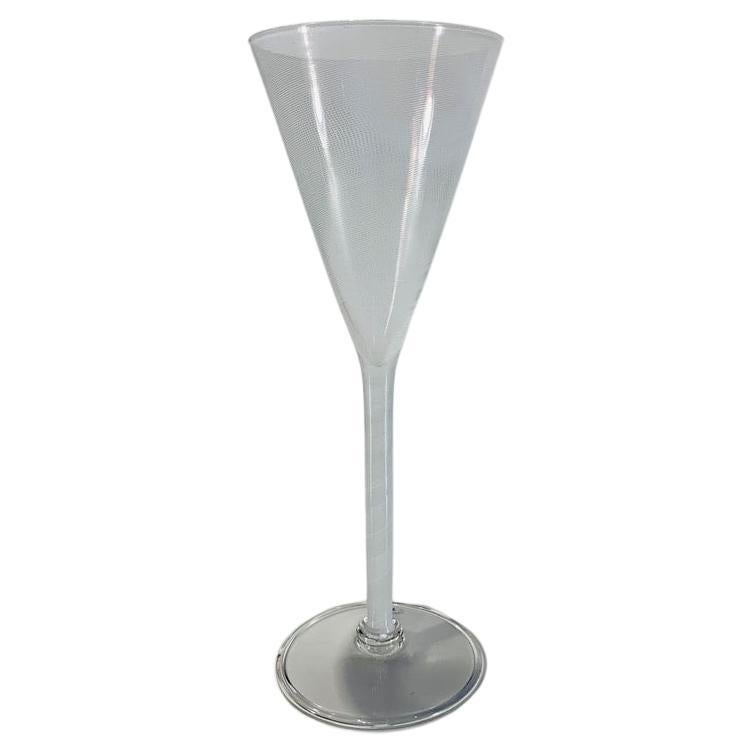 Vaso alto "filigrane" in vetro di Murano stampato all'acido di Carlo Scarpa Venini, circa 1950 in vendita