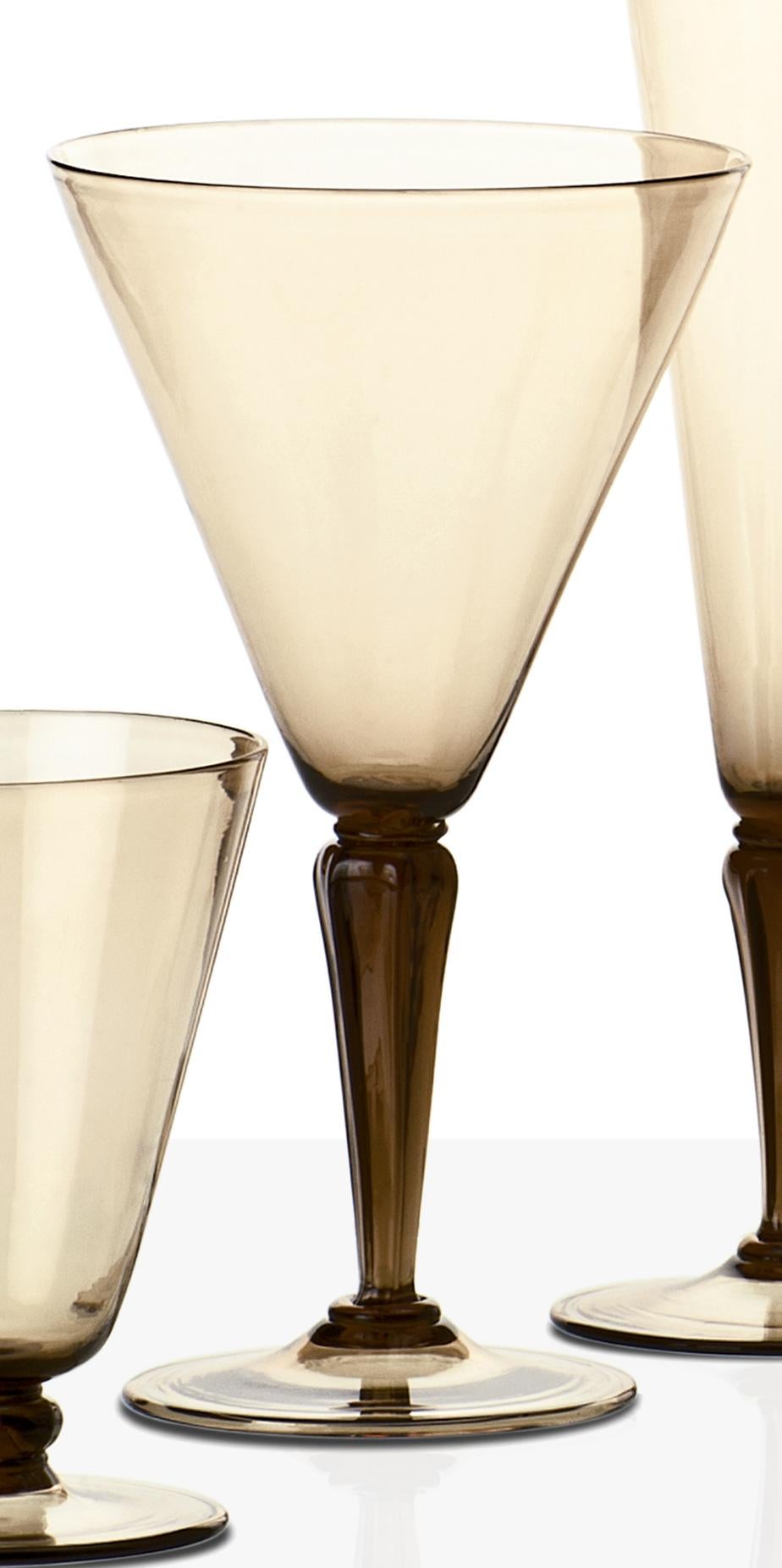 italien Venini Ambasciata Champagne Coppa soufflé à la main en verre jaune paille
