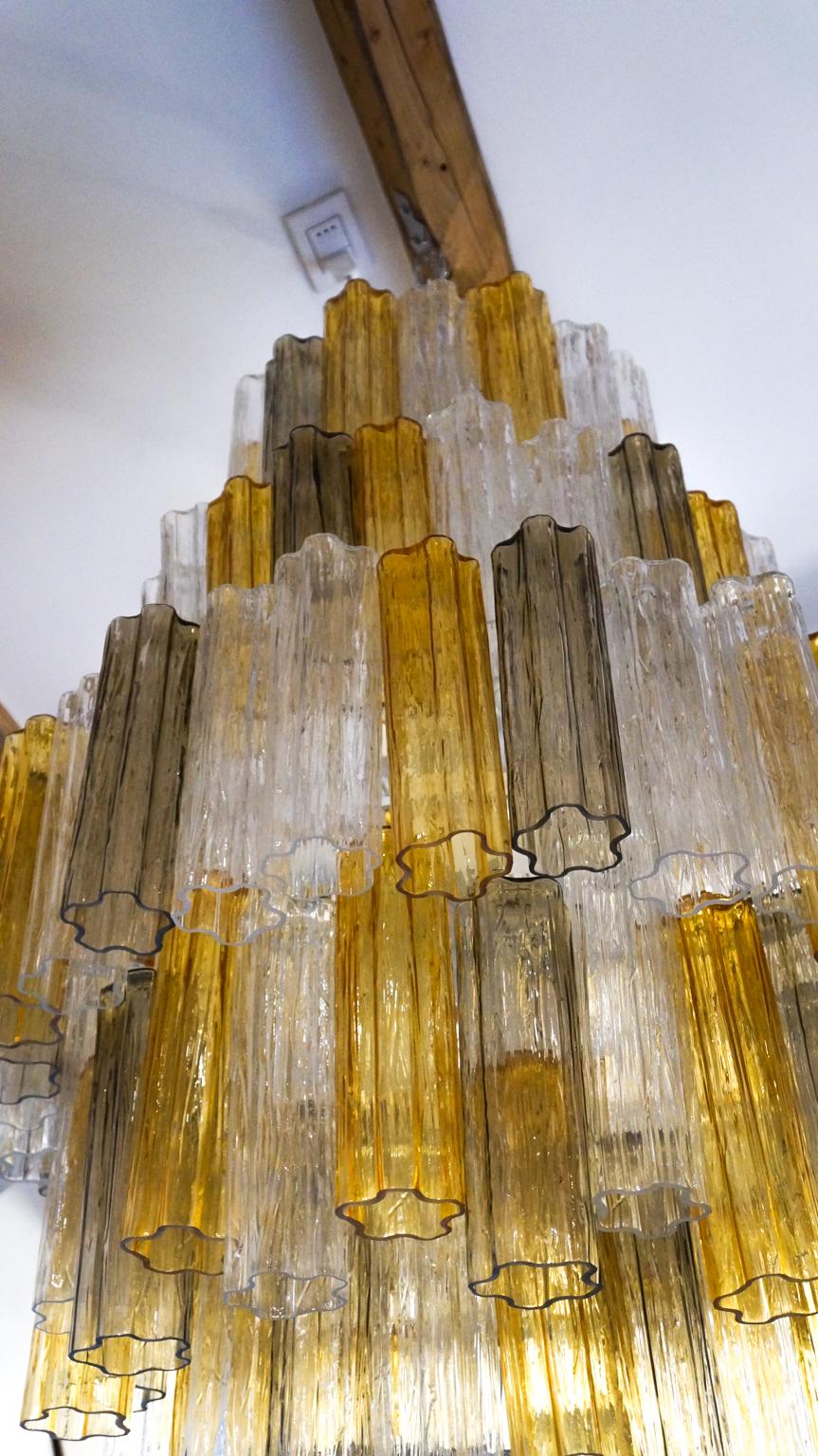 Lustre Tronchi en cristal de Murano et cristal ambré Venini de Toni Zuccheri, années 1980 en vente 4