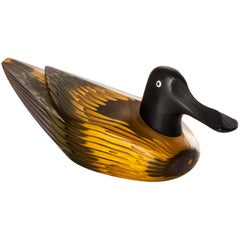 Venini Anatre Glass Duck Sculpture in Black and Gold by Toni Zuccheri