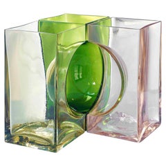 Vase Cosmos de Venini Ando en jaune, vert et rose par Tadao Ando