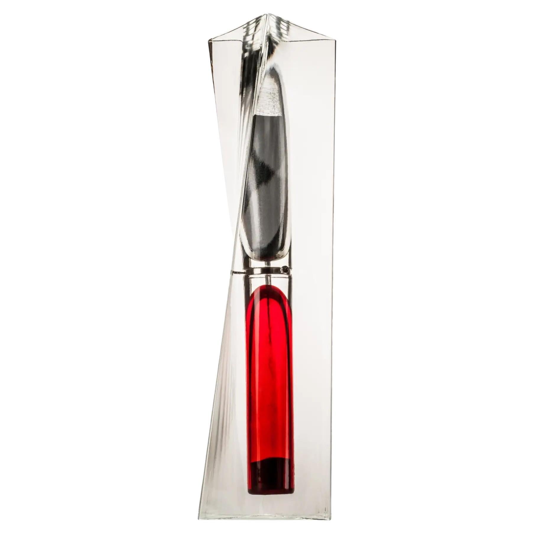 Venini Ando Time 032.98 Kristall/Rot/Glas Sanduhr Tadao Ando Damiani im Angebot