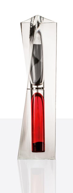 Venini Ando Time Hourglass in Crystal and Red by Tadao Ando