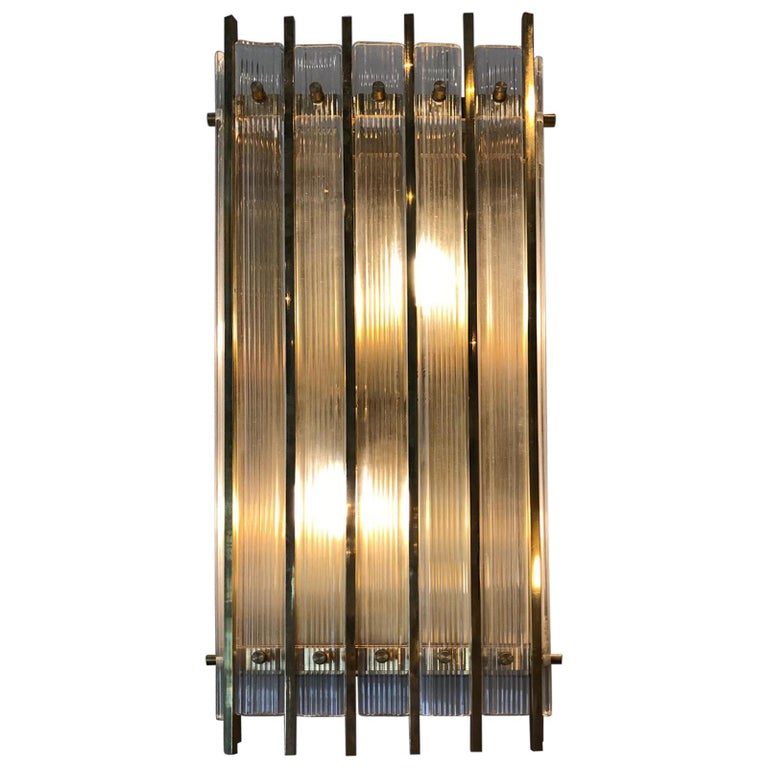 Venini Applique Wall Light, Made in Italy, 1980s, Murano Glass For Sale at 1stdibs