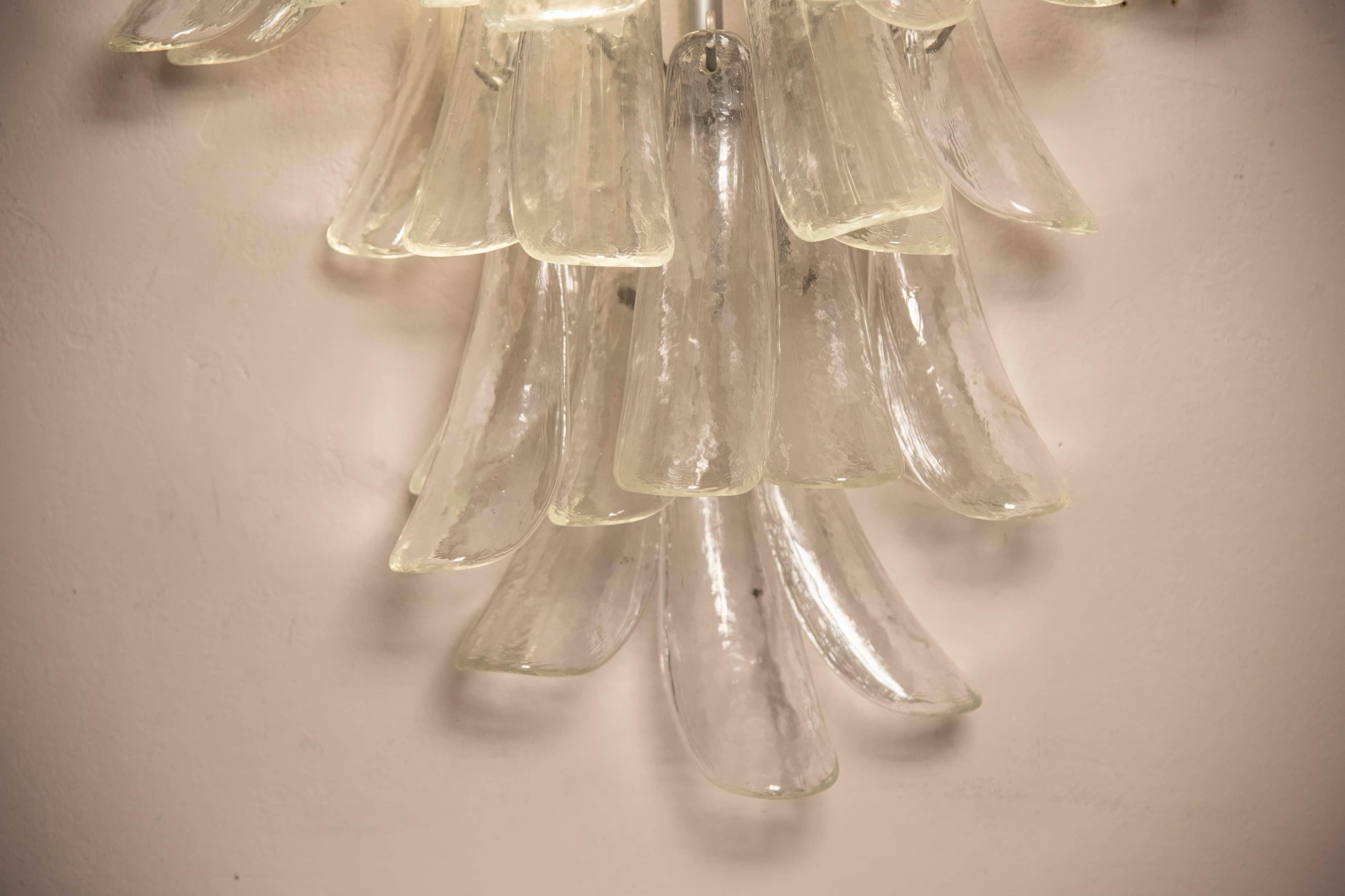 Late 20th Century Venini Appliques 1970s Transparent Glass Petals - Large For Sale
