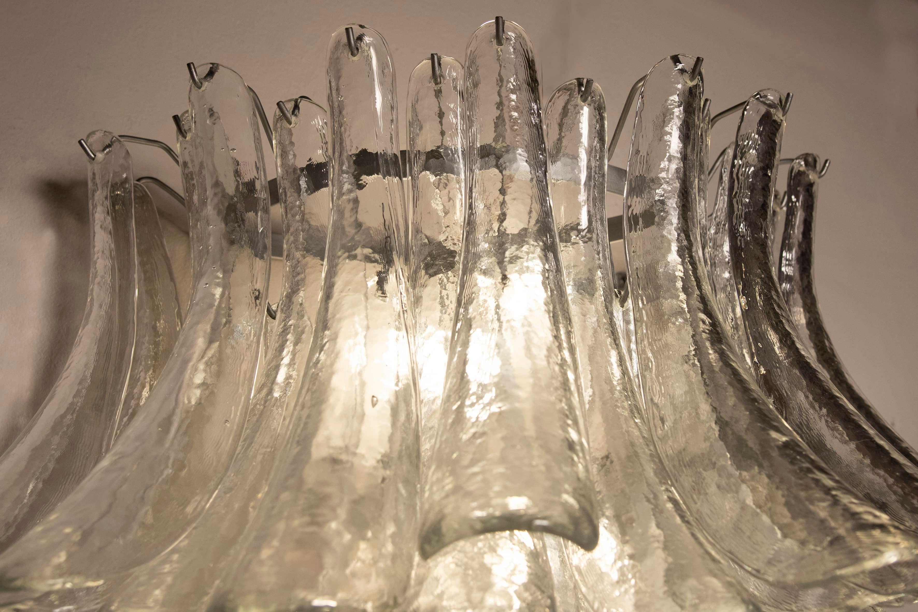 Venini Appliques 1970s Transparent Glass Petals - Large For Sale 3
