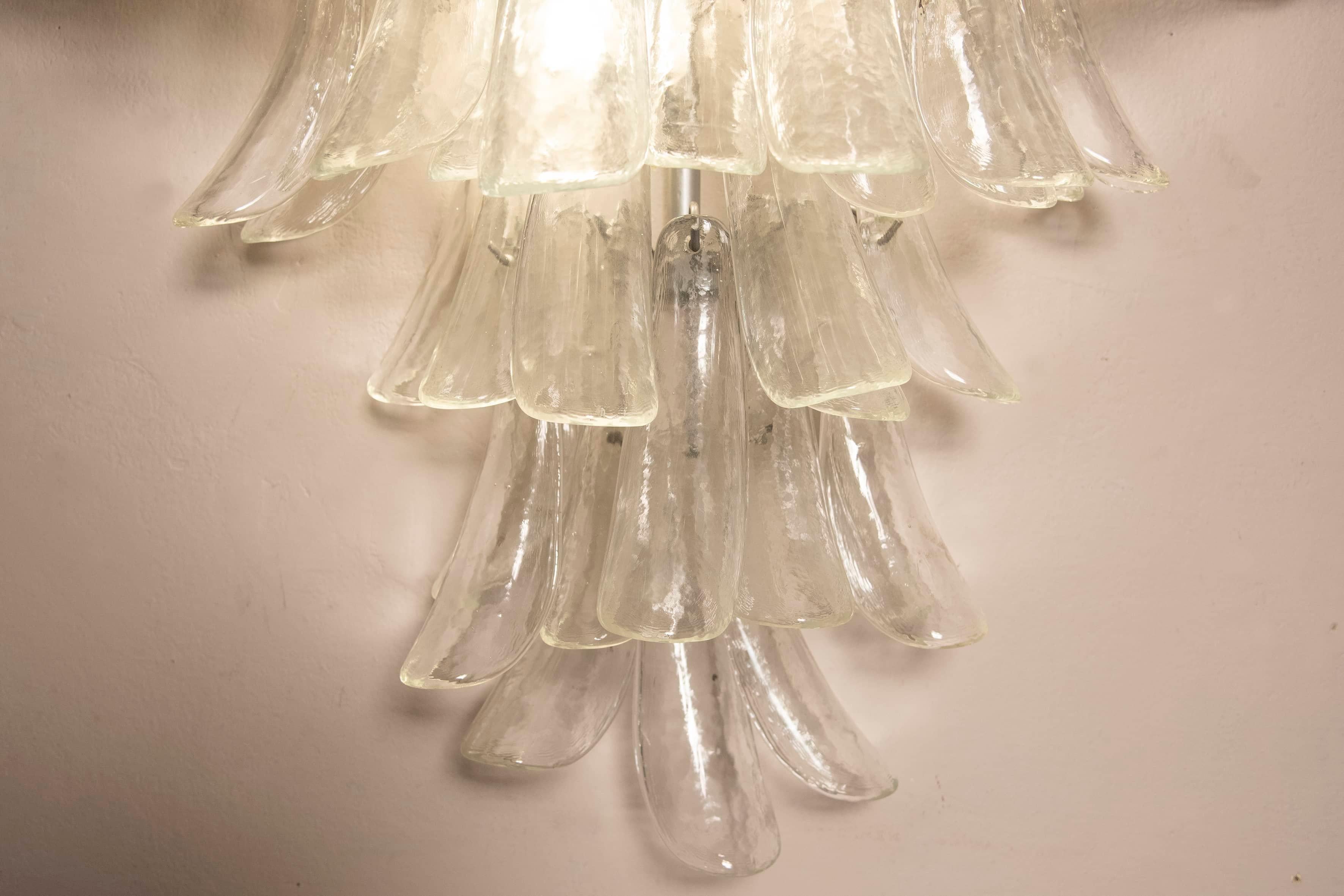 Venini Appliques 1970s Transparent Glass Petals - Large For Sale 5