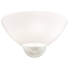 Plafonnier Venini Argea blanc laiteux avec sphère en cristal