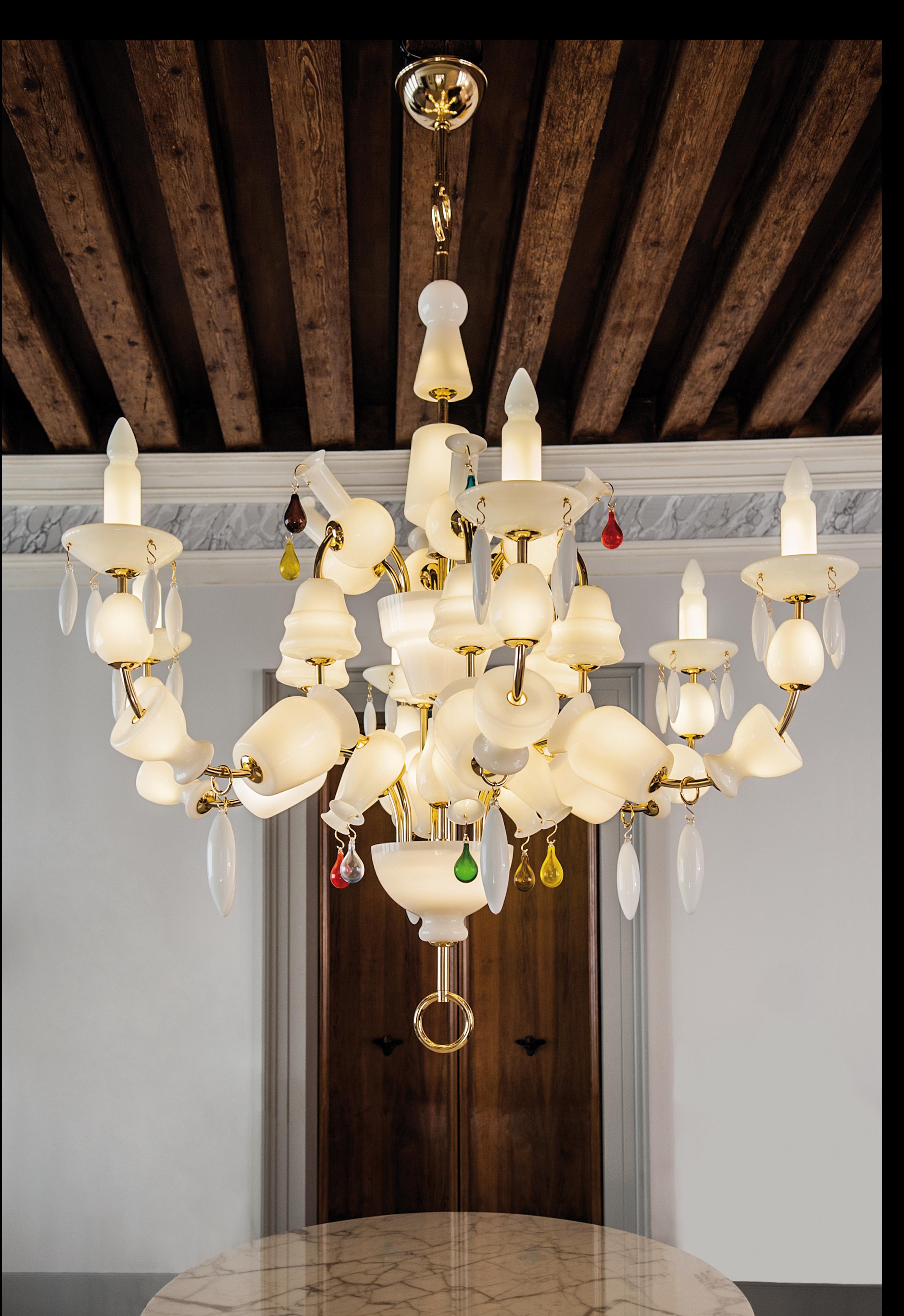 Italian Venini Arnolfini Chandelier in Multicolor by Studio Job