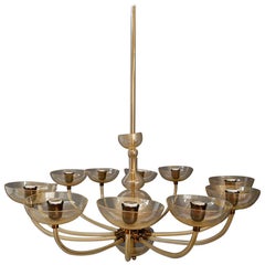 Vintage Venini Art Deco Chandelier Designer Attribute Carlo Scarpa, 1930s