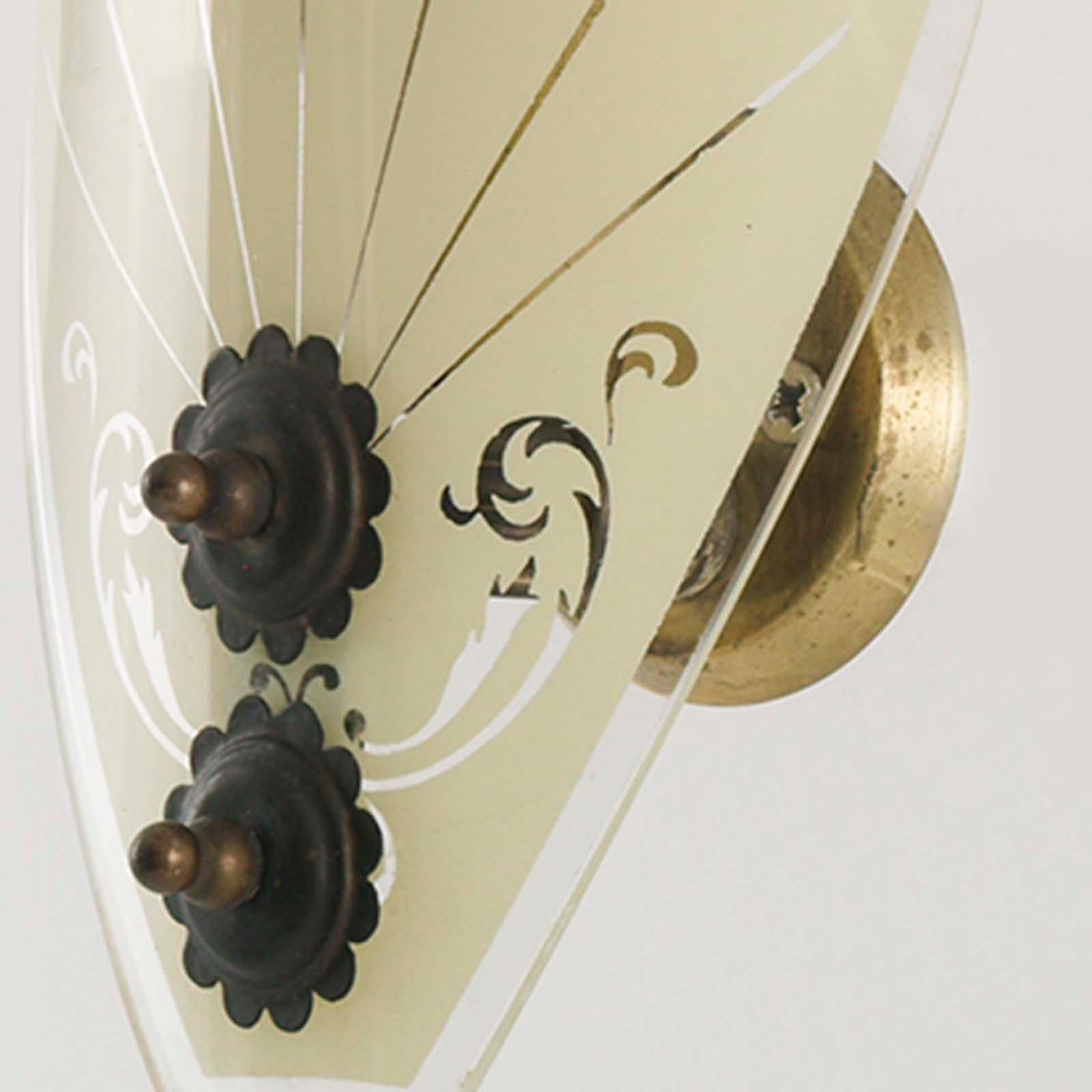 Art déco Structure Art Déco en verre laqué vert pastel et bronze bruni en vente