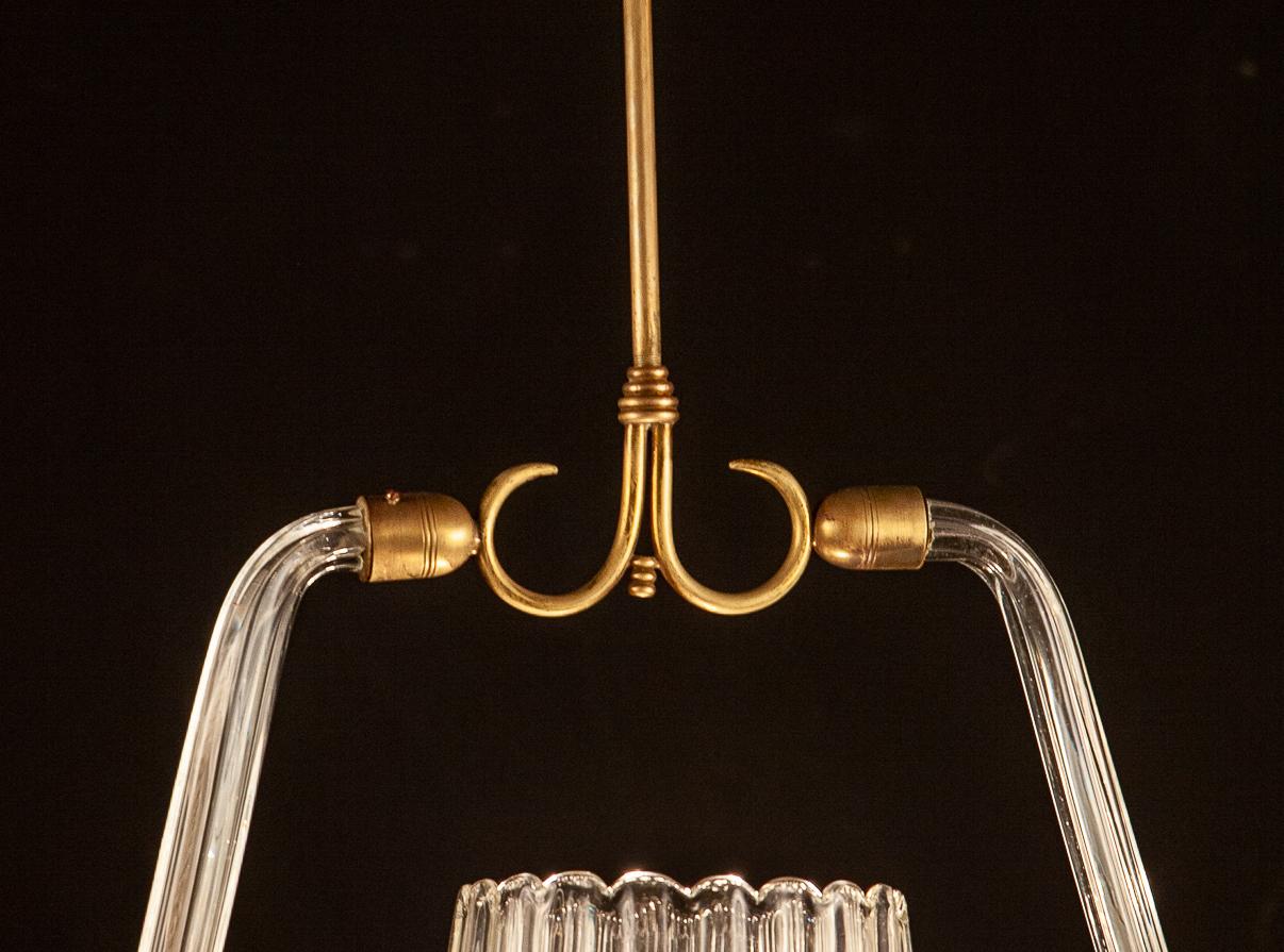 Lanterne élégante en forme de gazon de Murano Art Déco 1940 en vente 2