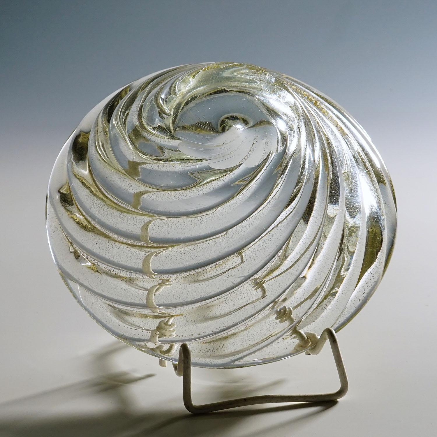 Venini-Kunstglasschale „Diamante“ von Paolo Venini, Murano, 1930er Jahre im Zustand „Gut“ im Angebot in Berghuelen, DE