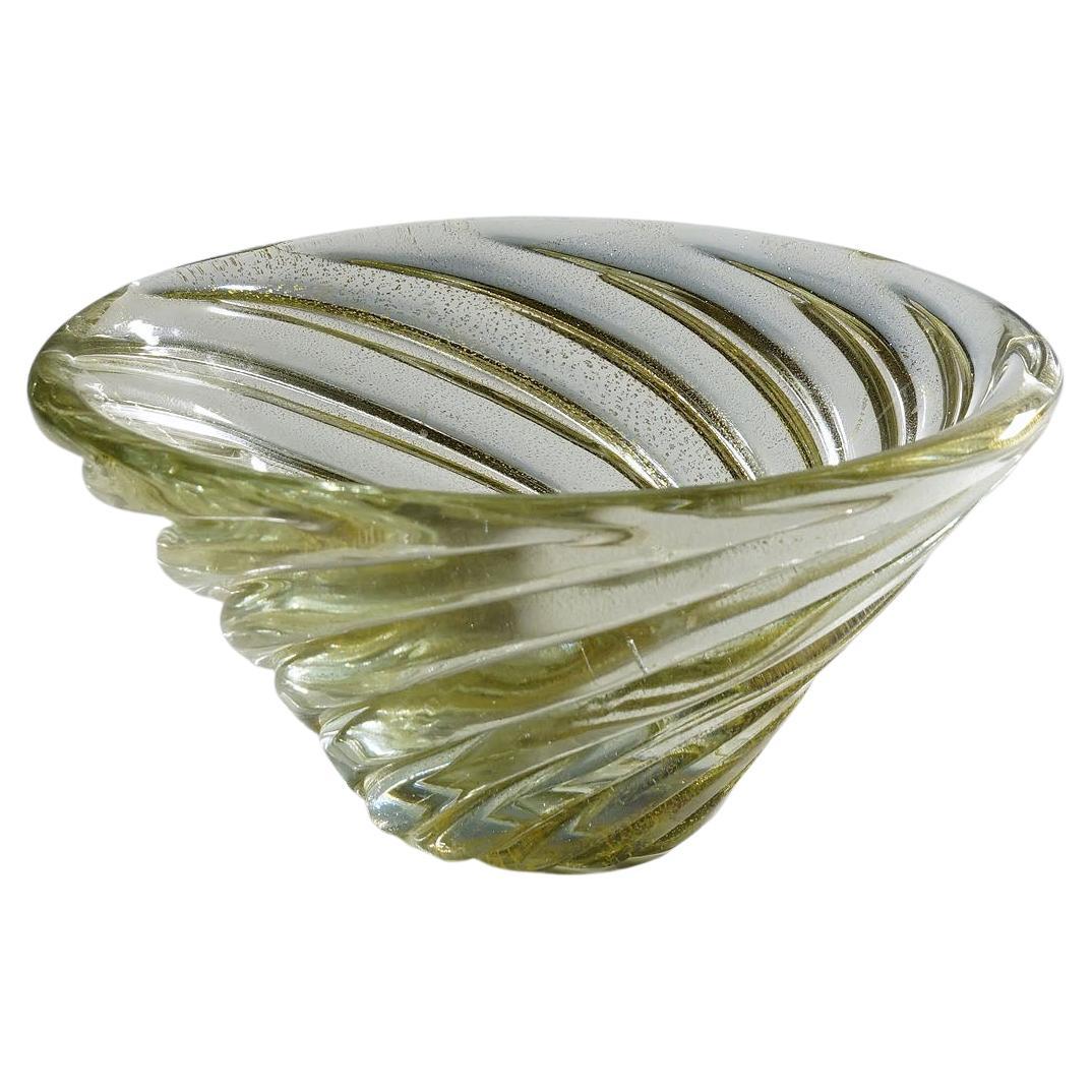 Venini Art Glass Bowl 'Diamante' by Paolo Venini, Murano 1930s For Sale