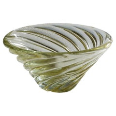 Vintage Venini Art Glass Bowl 'Diamante' by Paolo Venini, Murano 1930s