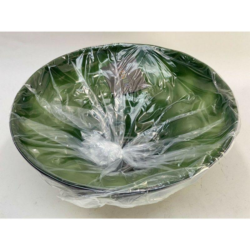 20th Century Venini Art Glass Green Ninfea Bowl by Napoleone Martinuzzi