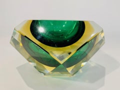 Attributed to Venini ashtray in Murano glass bicolor circa 1950