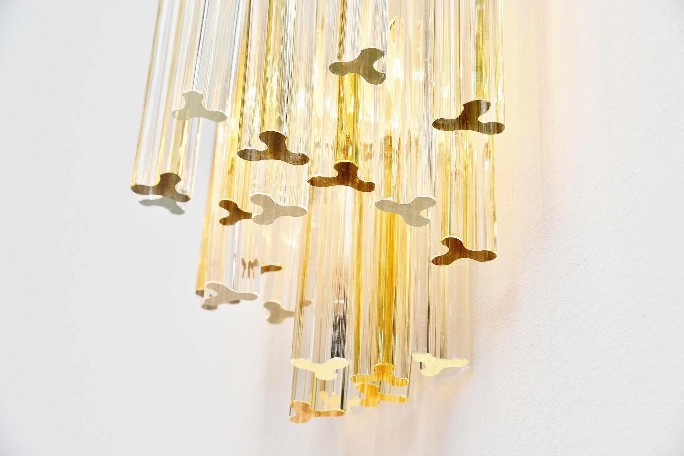 Mid-Century Modern Venini Asta Triedo Sconces Murano, Italy, 1960