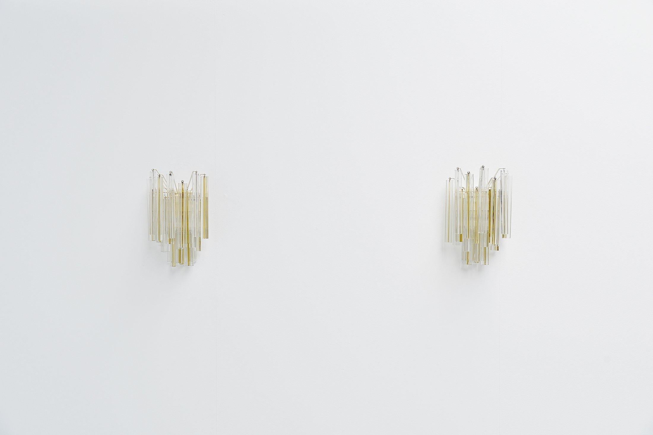 Mid-20th Century Venini Asta Triedo Sconces Murano, Italy, 1960