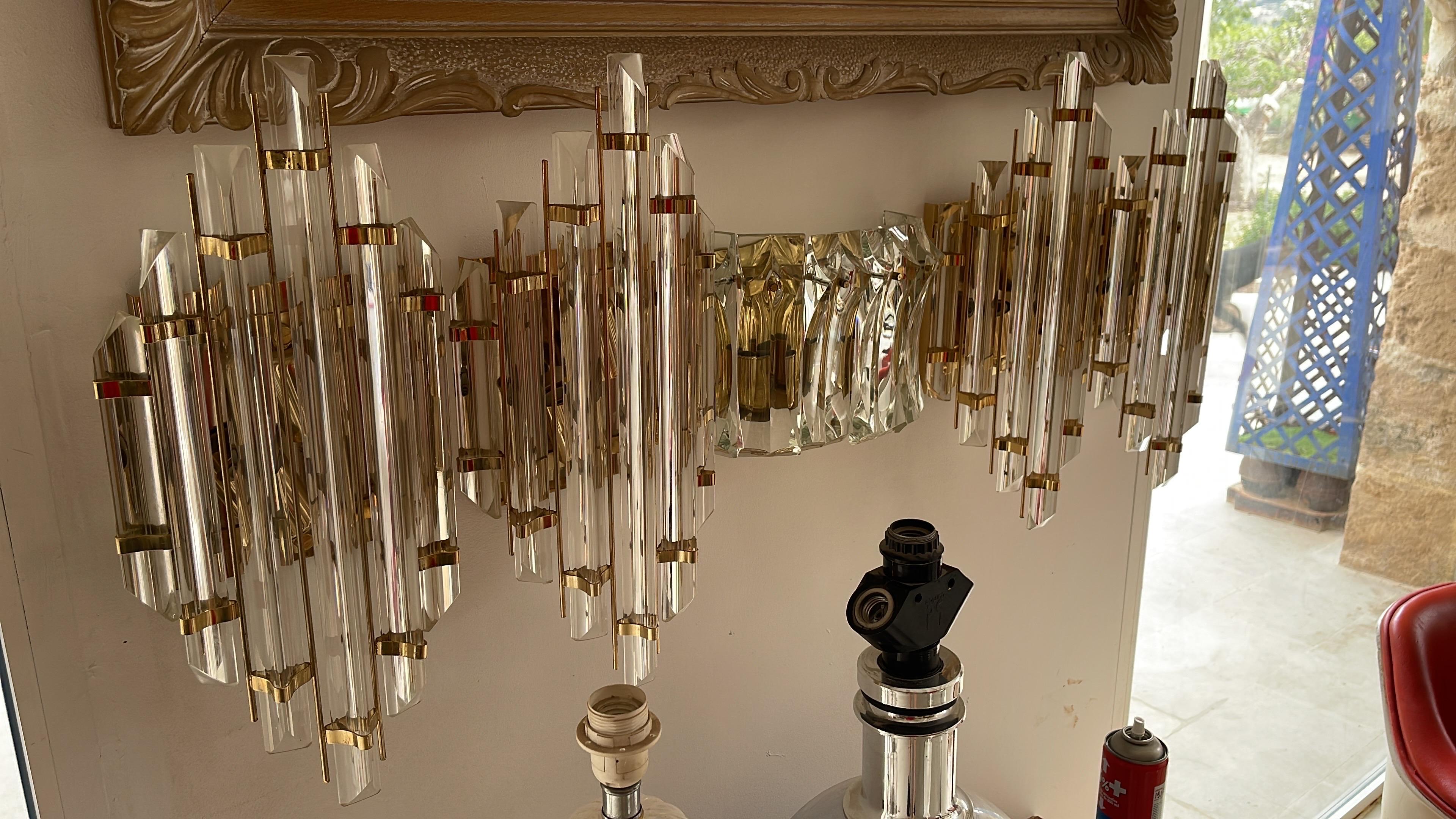 Fin du 20e siècle Applique murale Venini 4 unités verre cristal Murano  , Italie 1980