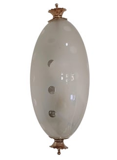 Venini Attrib. Murano Glass and Brass Wall Lamp, Italy 1940s