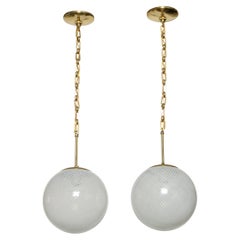 Venini Attributed Ceiling Lights, a Pair
