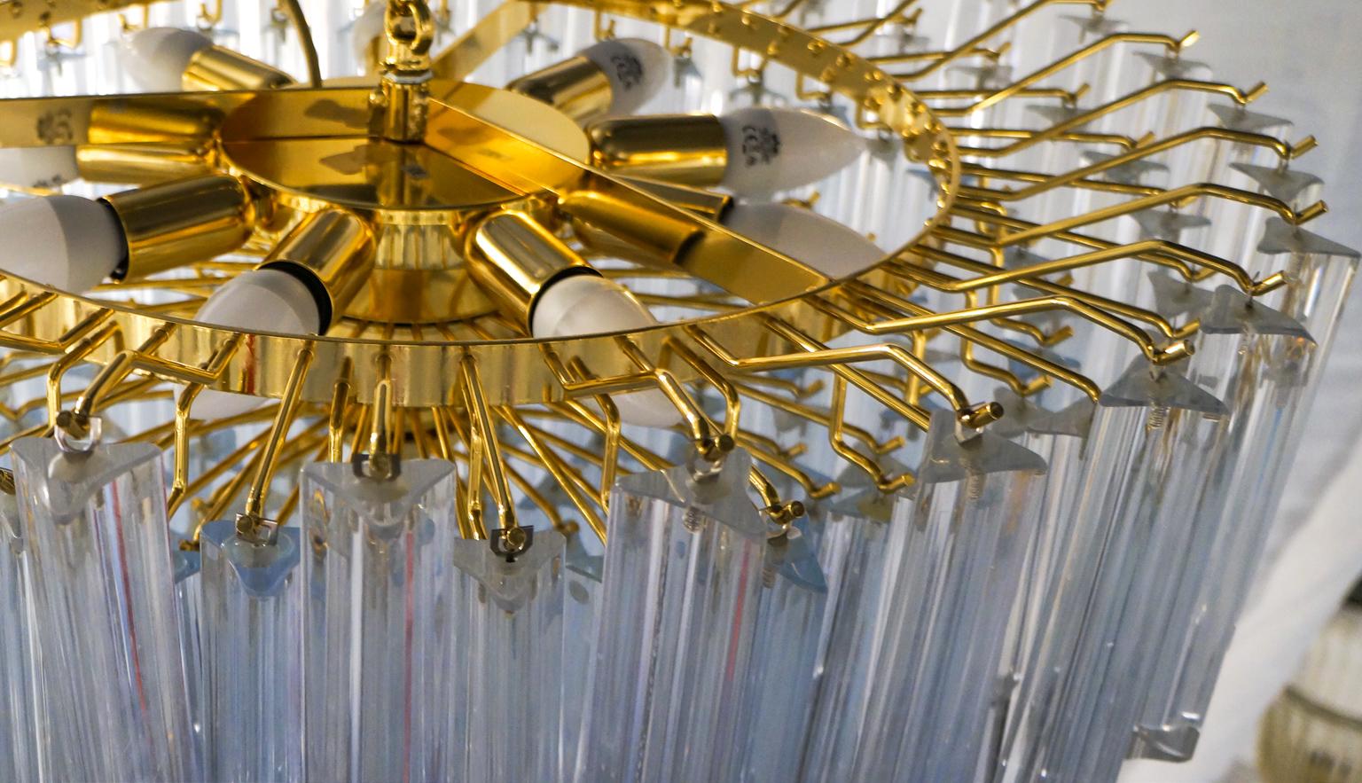 Plafonnier Venini Attribué en cristal de Murano 