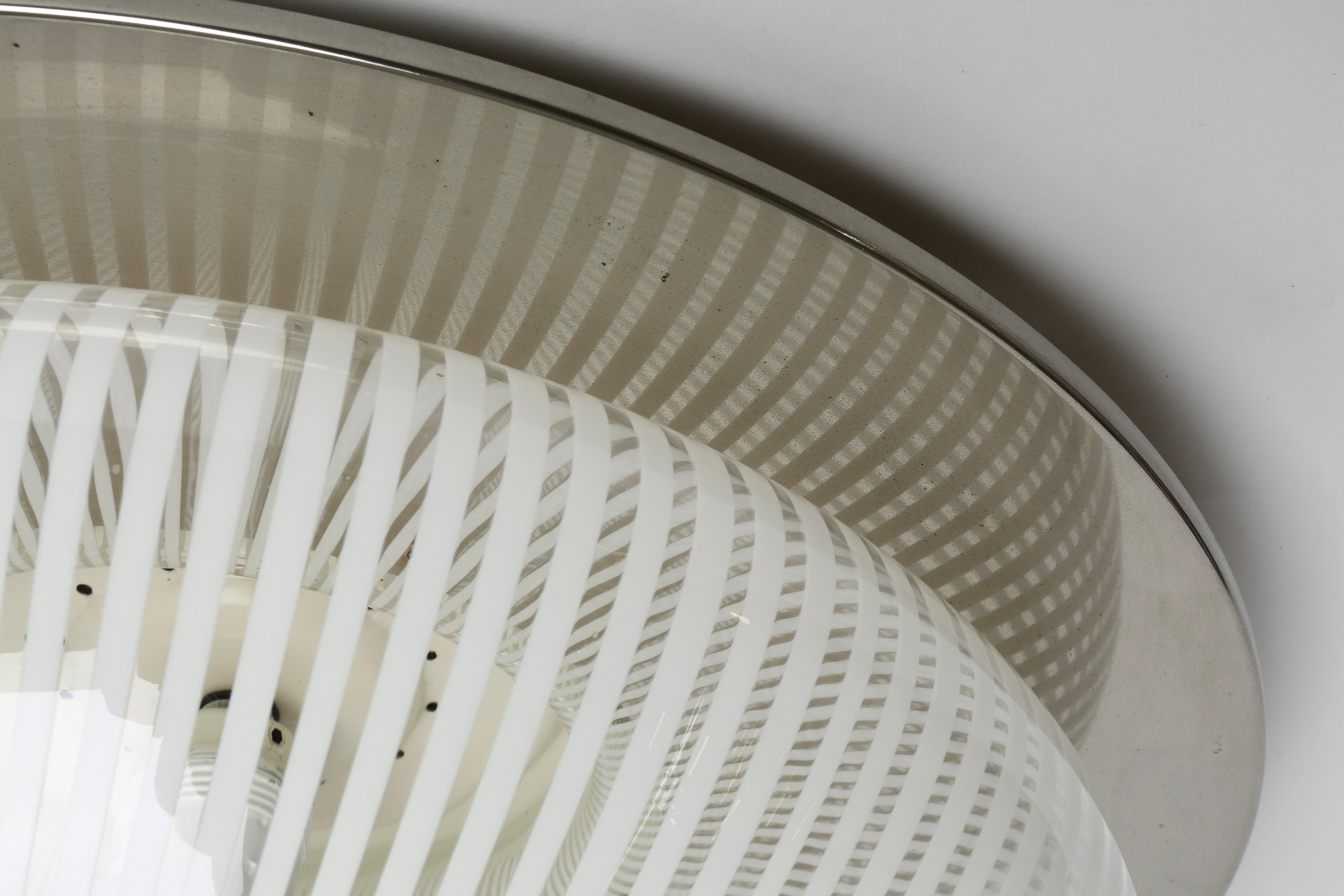 Venini attributed Murano Glass flush mount light, Iatly circa 1960s For Sale 3