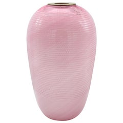 Venini Attributed Murano Pink Glass Vase, Italy, 1960s
