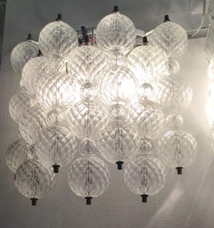 Venini “Balloton“ Sconces Brass Murano Glass Iron, 1957, Italy