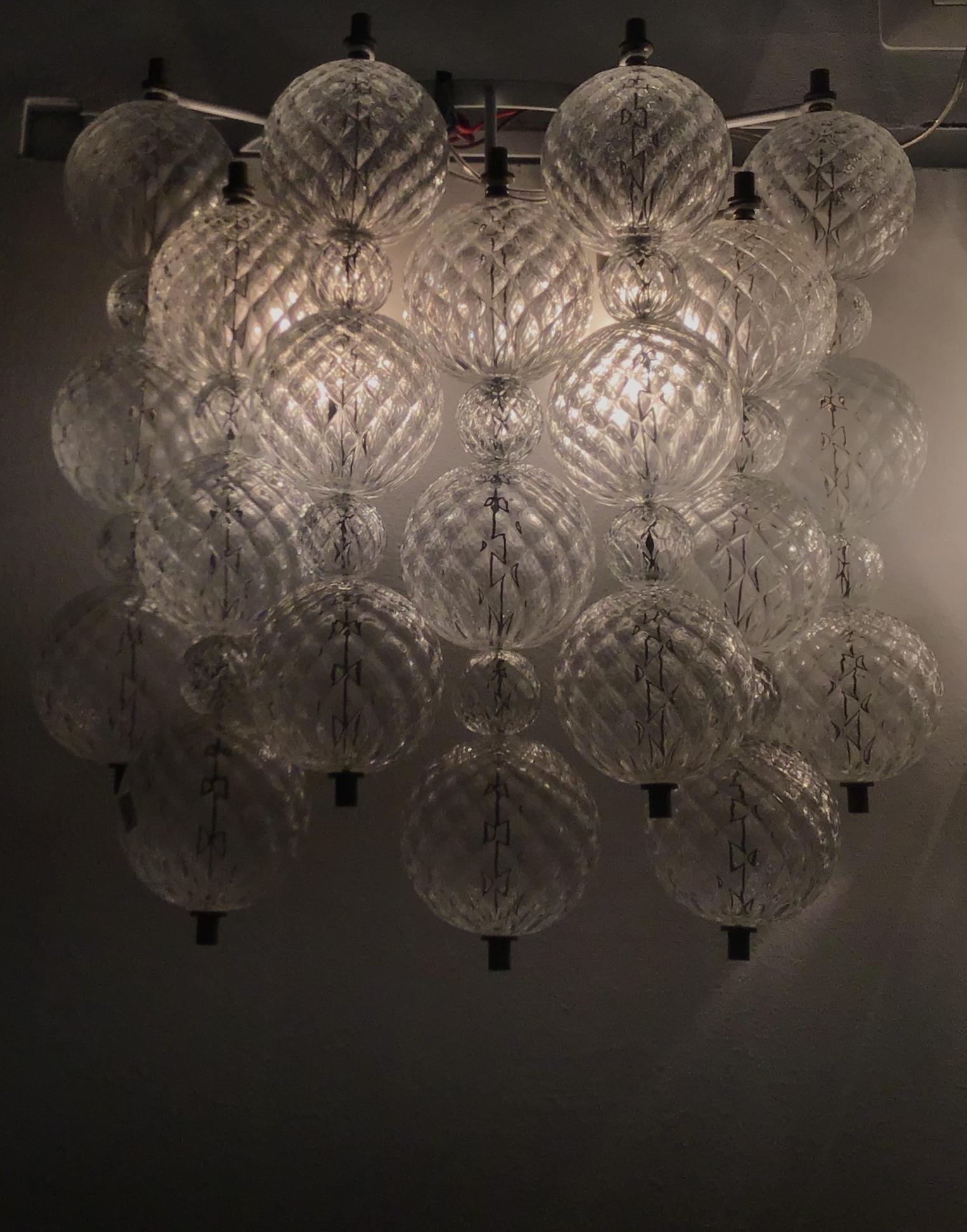 Venini “Balloton“ Sconces Brass Murano Glass Iron, 1957, Italy In Excellent Condition In Milano, IT