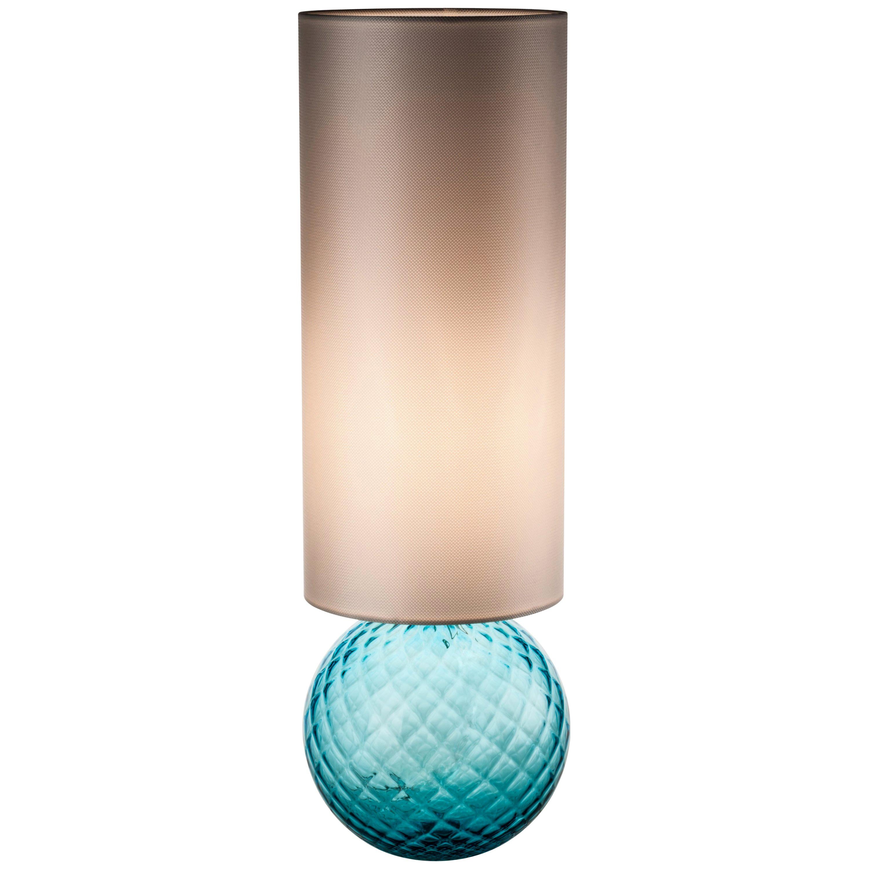Venini Balloton Table Light in Aquamarine with Shade