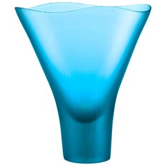 Venini Battuti Blue Glass Vase by Ludovico Diaz de Santillana & Tobia Scarpa