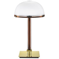 Lámpara de sobremesa Venini Belboi en blanco leche con detalle de té