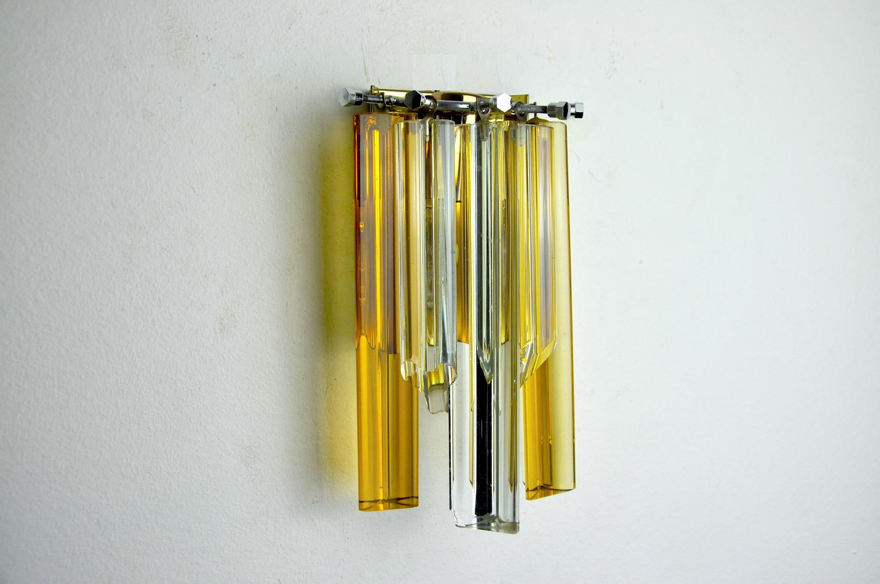 Lámpara de pared Venini Bicolor, Italia, 1970 Italiano en venta