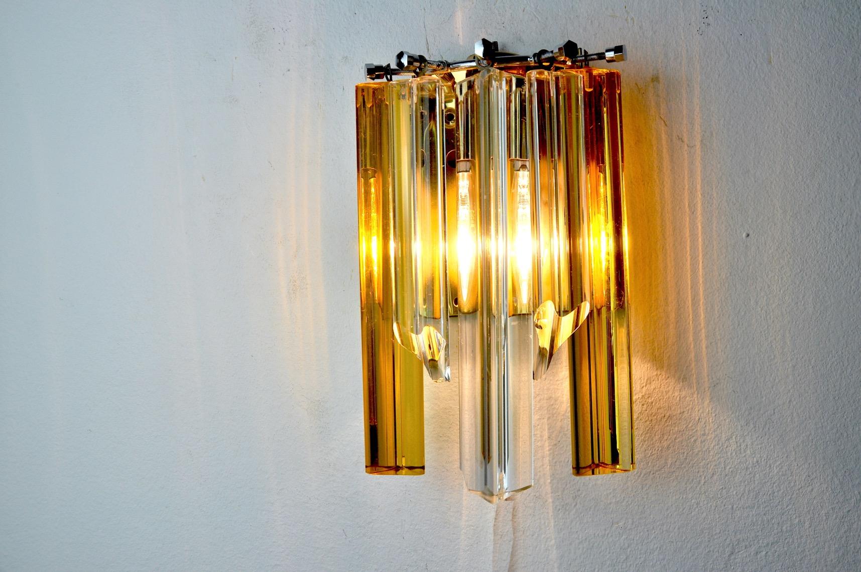 Lámpara de pared Venini Bicolor, Italia, 1970 finales del siglo XX en venta
