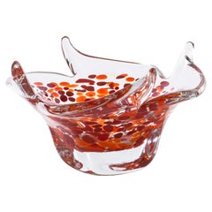 Venini Bloom 696.03 Rosso/Cristallo/Corallo Glass Centerpiece Marco Piva Damiani