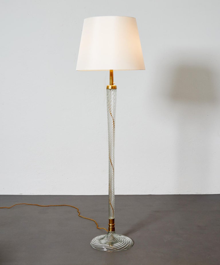Venini blown glass floor lamp model n° 529 attributed to Carlo Scarpa ...