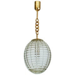 Venini Blown Glass Oval Lantern or Pendant, 1950s