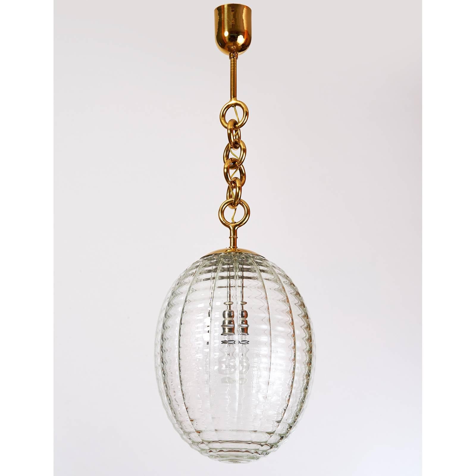 Venini Blown Glass Oval Lantern or Pendant, Italy, 1950s In Excellent Condition In New York, NY