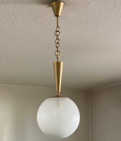 Pendentif en laiton en verre Murano par Carlo Scarpa, Italie, années 1950