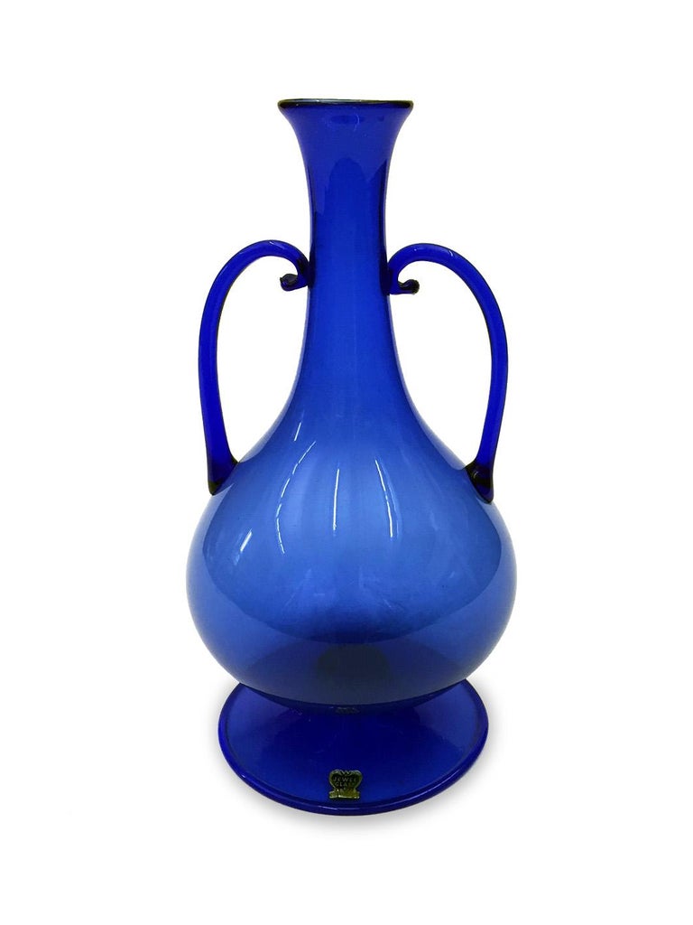 Venini Blue Vase For Sale at 1stDibs