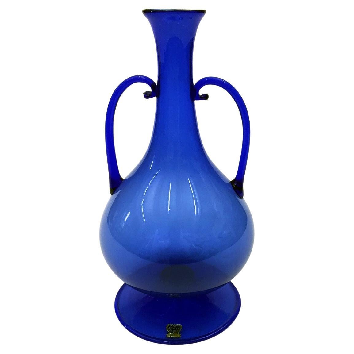 Venini Blue Vase For Sale