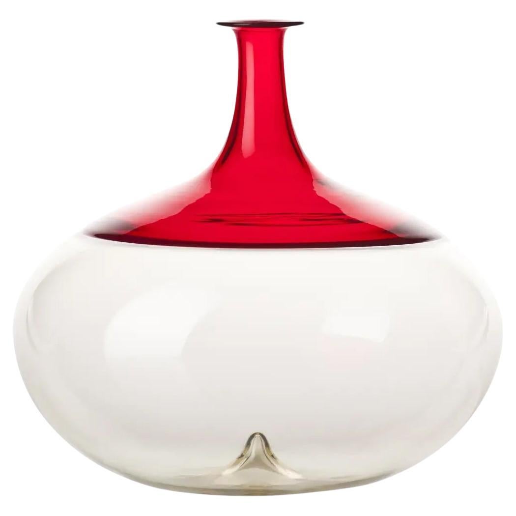 Venini Bolle 502.01 Glass Vase, Pagliesco & Red – Design Tapio Wirkkala