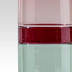 Venini Bolle 503.00 Glass Vase, Pink, Green & Red - Tapio Wirkkala - Damiani