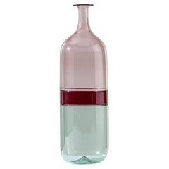Venini Bolle 503.00 Glass Vase, Pink, Green & Red - Tapio Wirkkala - Damiani
